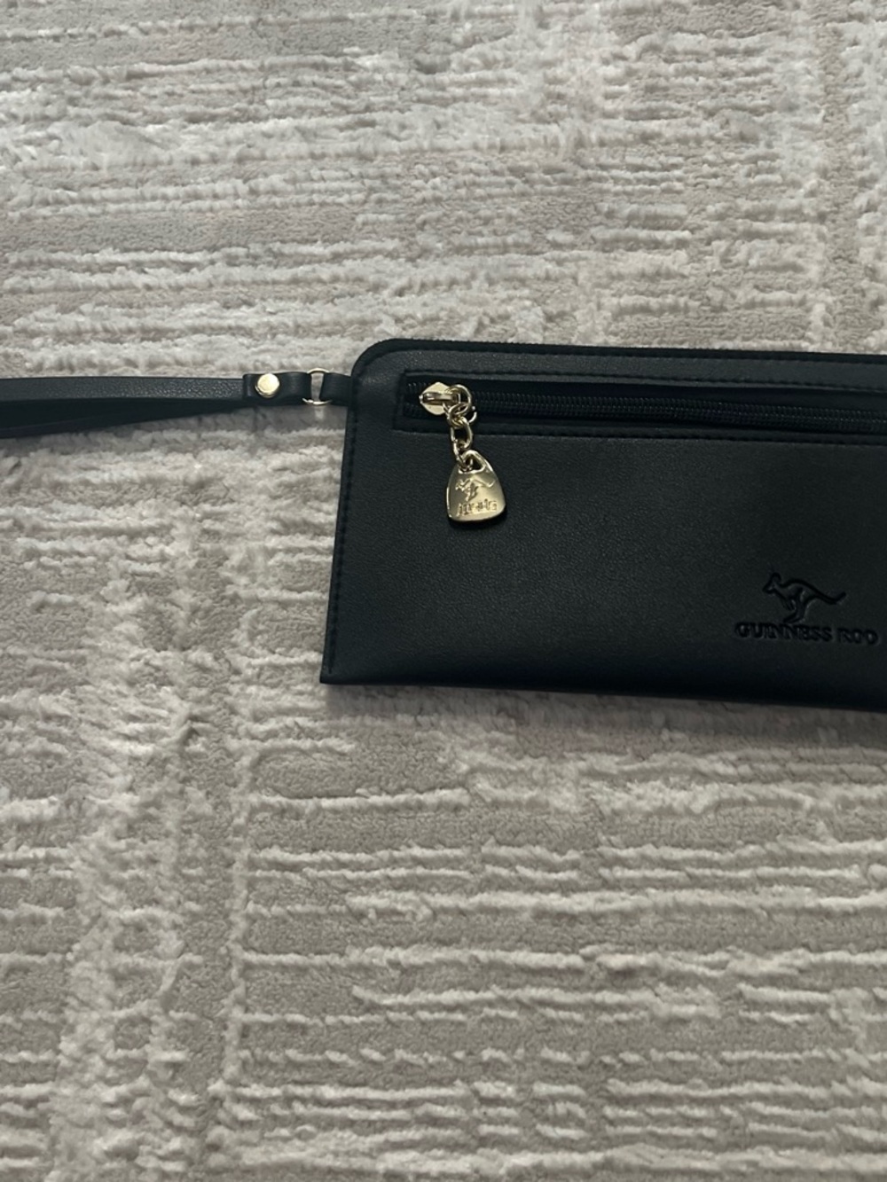 Guinness Black Wristlet Clutch with Gold Charm